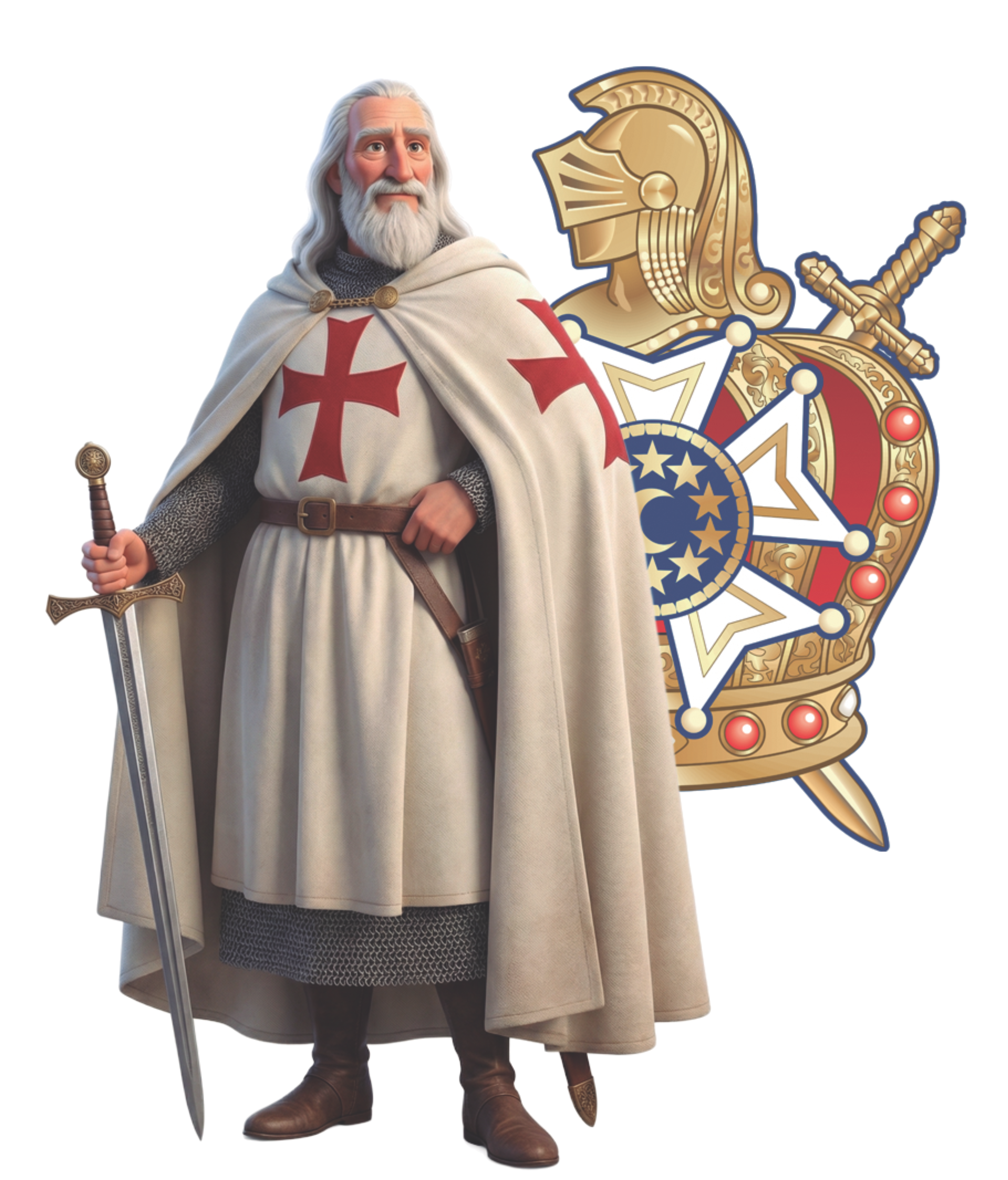 Representação de Jacques de Molay e símbolo da Ordem